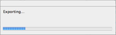 Export Text progress dialog Export Text progress dialog