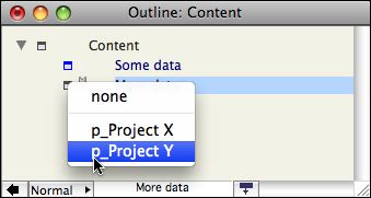 Selecting Prototype via Outline icon Selecting Prototype via Outline icon