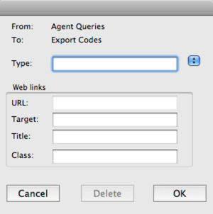Create Link dialog Create Link dialog