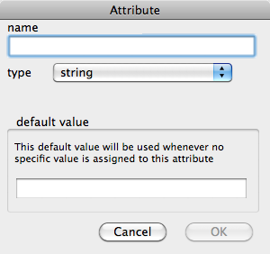 Create Attribute dialog Create Attribute dialog