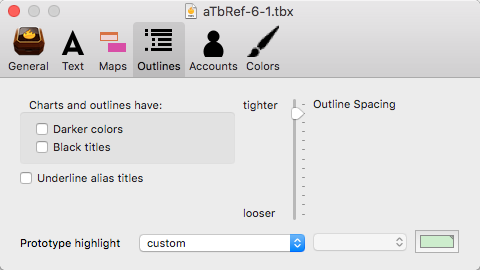 Charts and outlines have: Charts and outlines have: