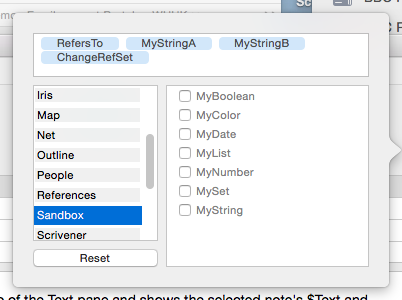 Add Displayed Attributes pop-over Add Displayed Attributes pop-over