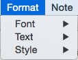 Format menu Format menu