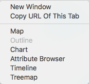 Tab pop-up menu Tab pop-up menu