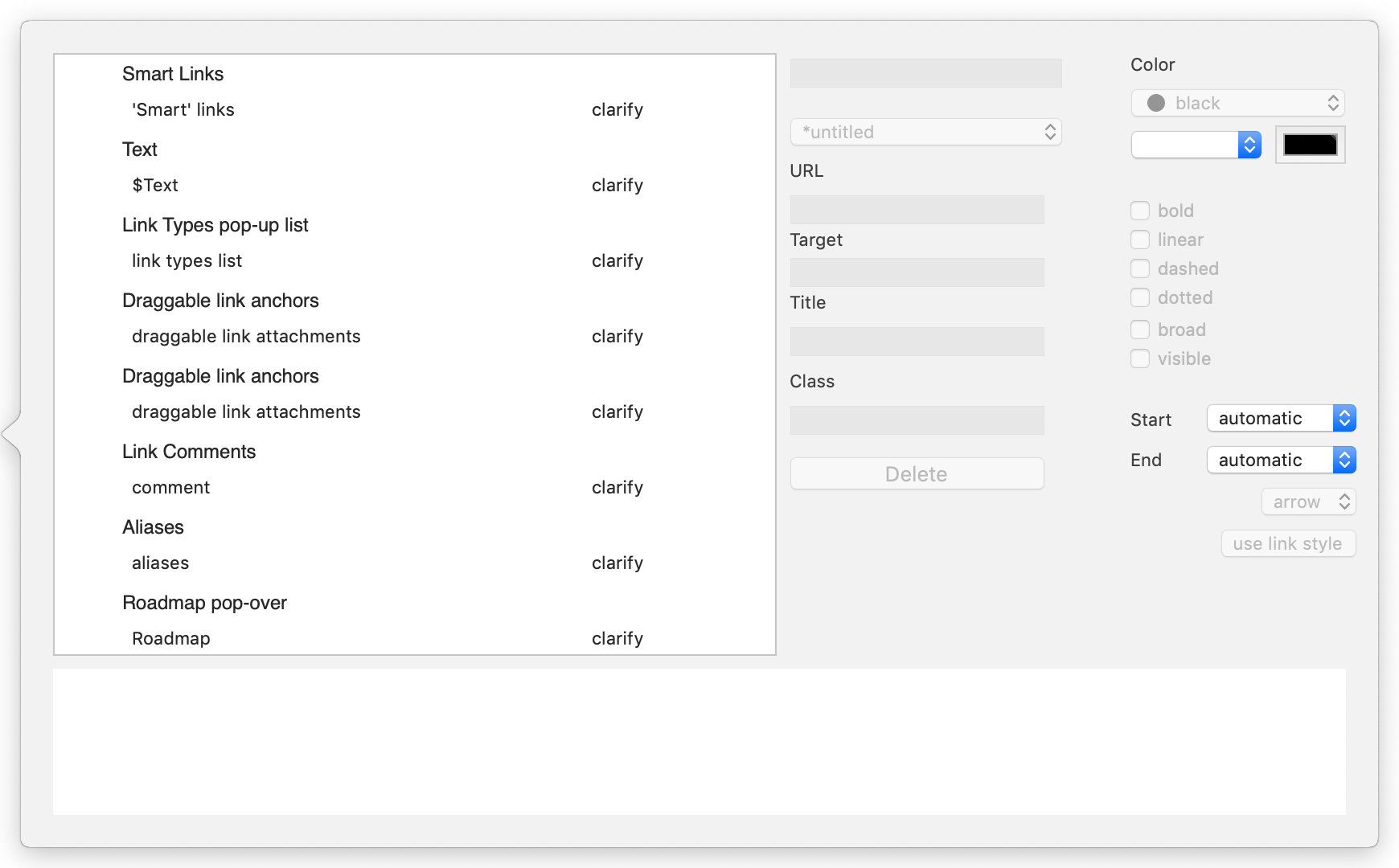 Browse Links pop-over