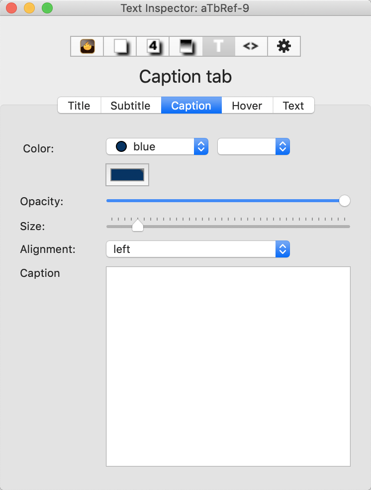 Caption tab Caption tab