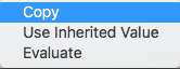 Displayed Attributes table context pop-up Displayed Attributes table context pop-up