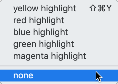 Highlight sub-menu Highlight sub-menu