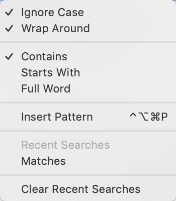 Text pane, Find input pop-up Text pane, Find input pop-up
