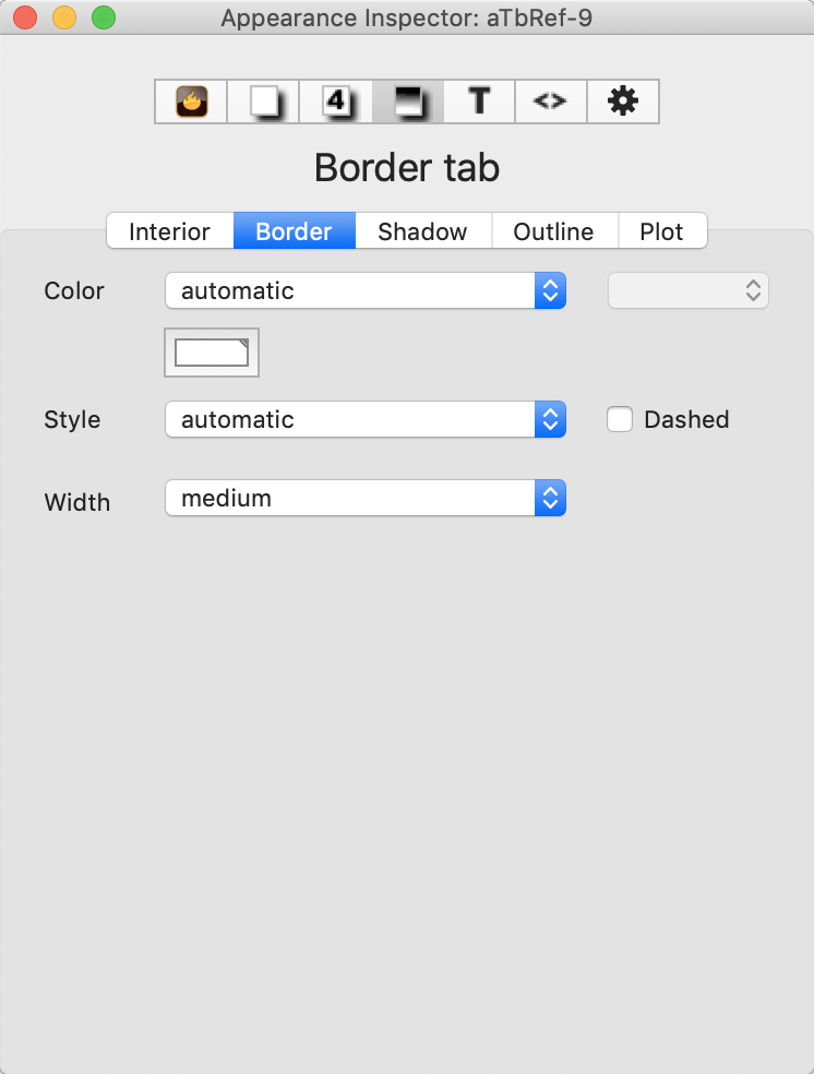 Border tab Border tab