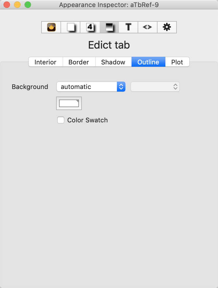 Outline tab Outline tab