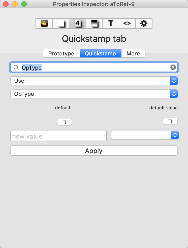Quickstamp tab Quickstamp tab