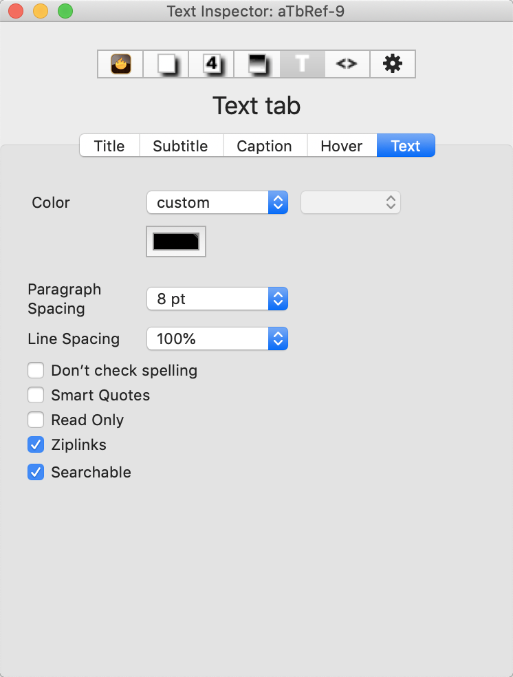 Text tab Text tab