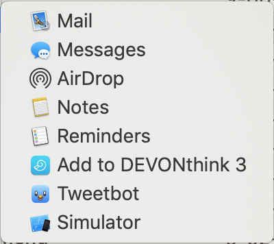 Share sub-menu Share sub-menu