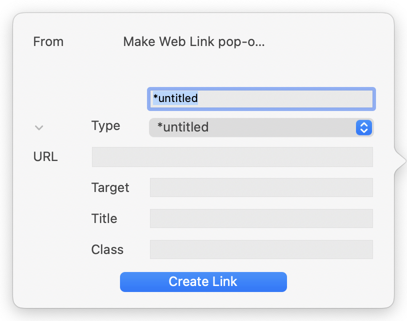 Make Web Link pop-over Make Web Link pop-over