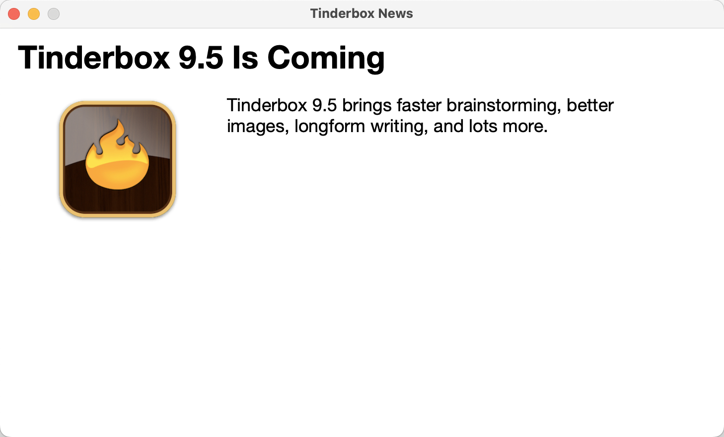 Tinderbox News dialog Tinderbox News dialog