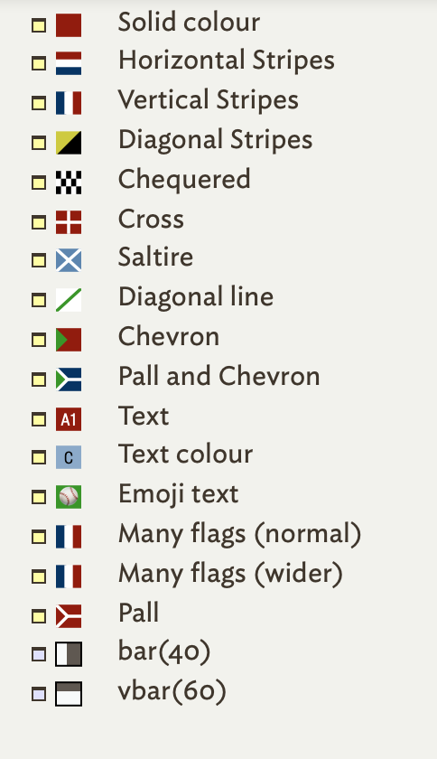 Flags in outlines Flags in outlines