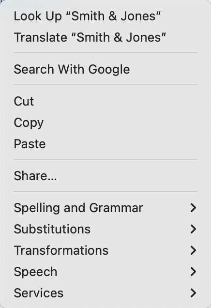 Table view row cell edit pop-up menu